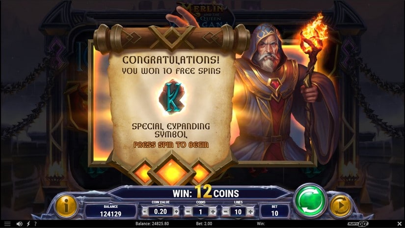 Merlin and the Ice Queen Morgana slot screen 5