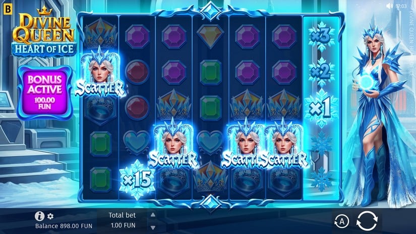 Divine Queen: Heart of Ice slot screen 2