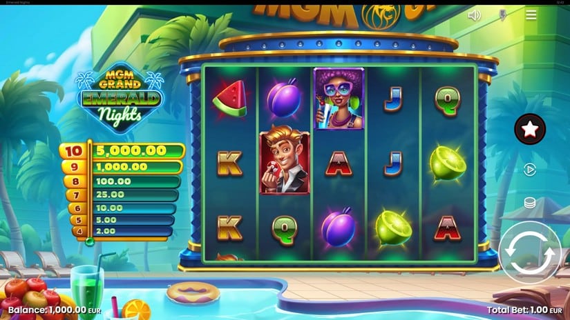 MGM Grand Emerald Nights slot screen 1
