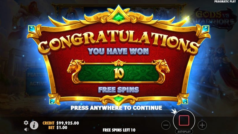 Gods vs Warriors slot screen 3