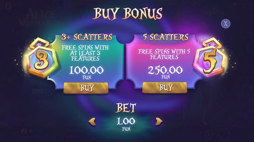 Alice WonderLuck slot screen 2