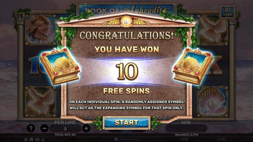 Book Of Aphrodite slot screen 3