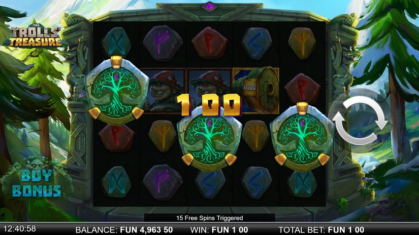The Trolls’ Treasure slot screen 3