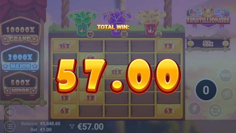 Fruitillionaire slot screen 4