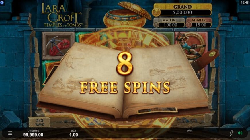 Lara Croft Temples and Tombs slot screen 3