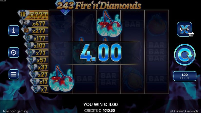 243 Fire’n’Diamonds slot screen 3