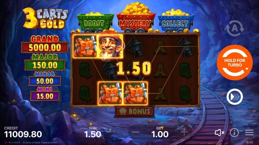 3 Carts of Gold: Hold and Win slot screen 2