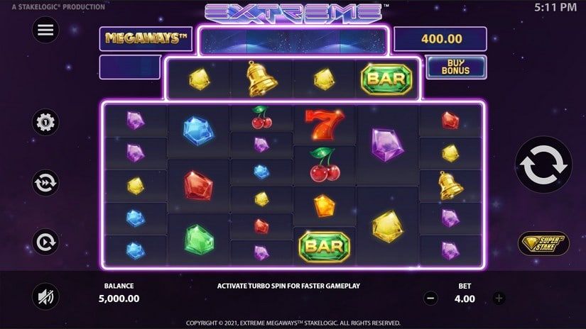 Extreme Megaways slot screen 1