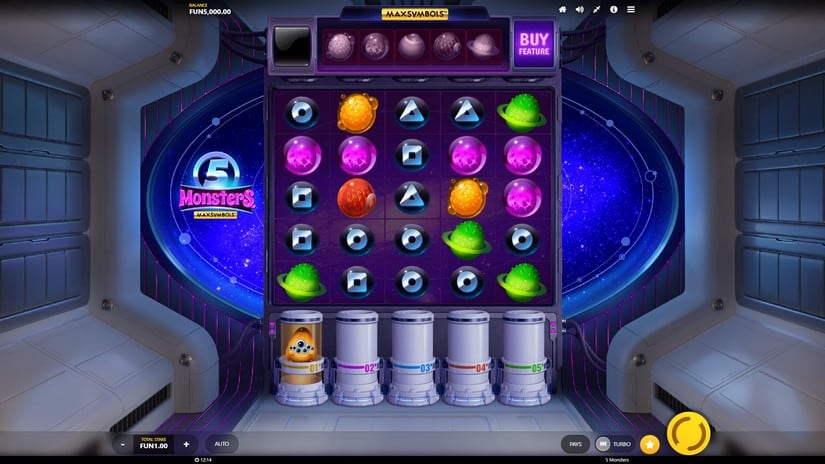 5 Monsters slot screen 1