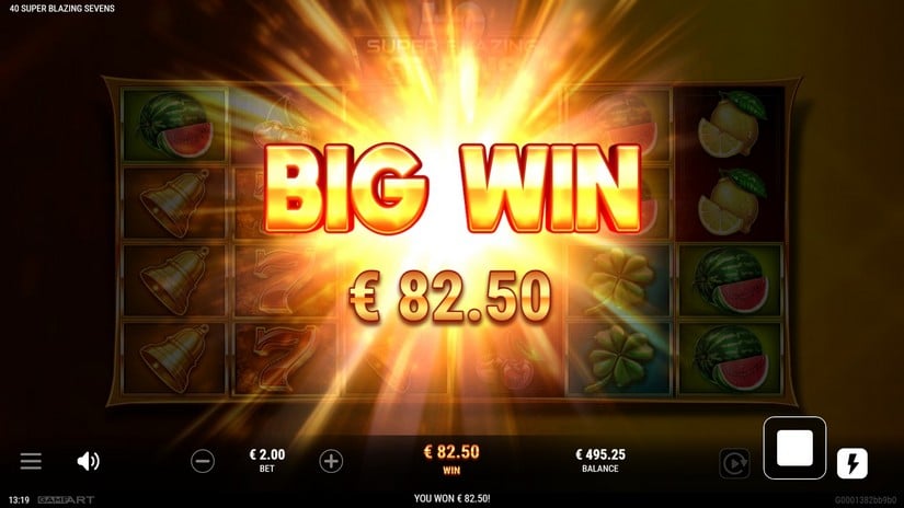 40 Super Blazing Sevens slot screen 4