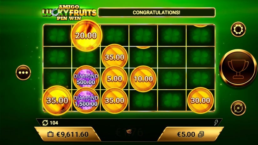 Amigo Lucky Fruits Pin Win slot screen 6