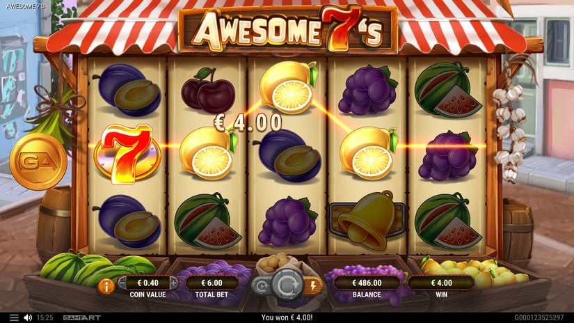 Awesome 7s slot screen 2