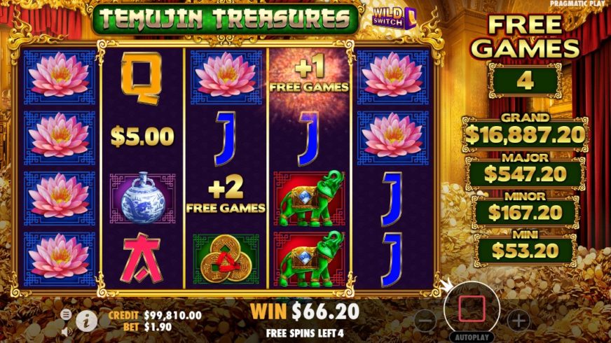 Temujin Treasures slot screen 5