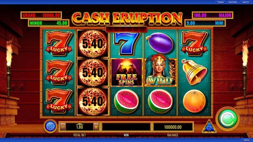Cash Eruption slot screen 1