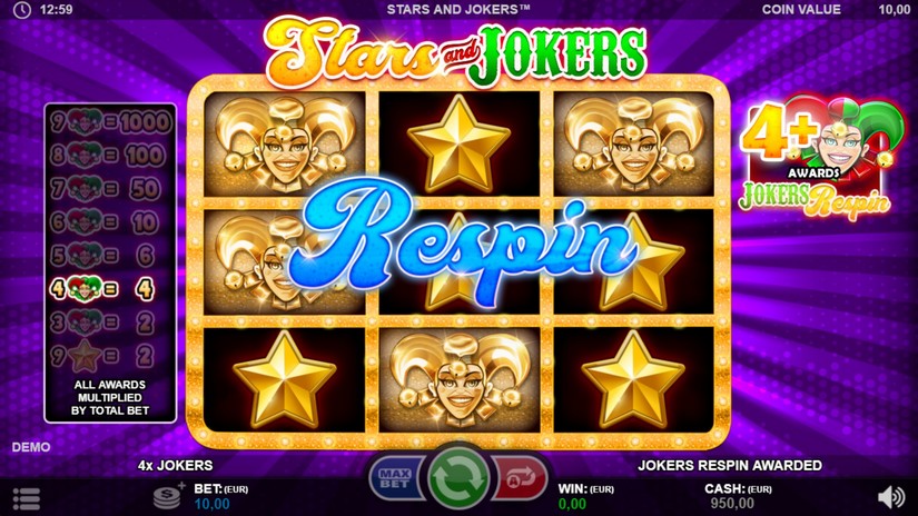 Stars and Jokers slot screen 3