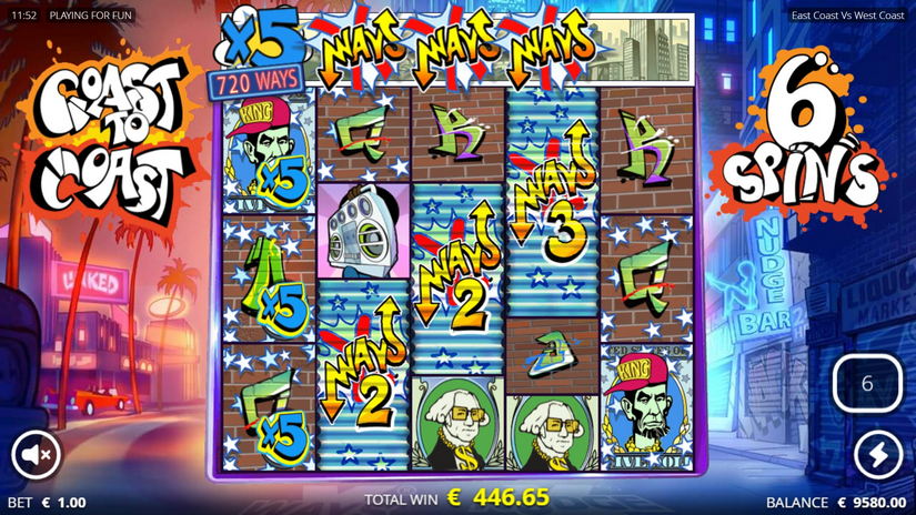 East Coast vs West Coast slot screen 4