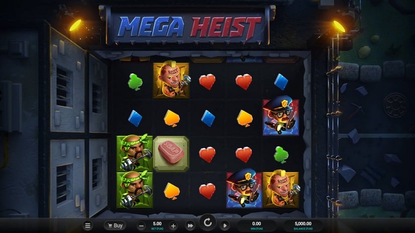 Mega Heist slot screen 1