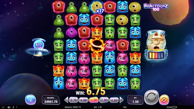 Reactoonz 100 slot screen 5