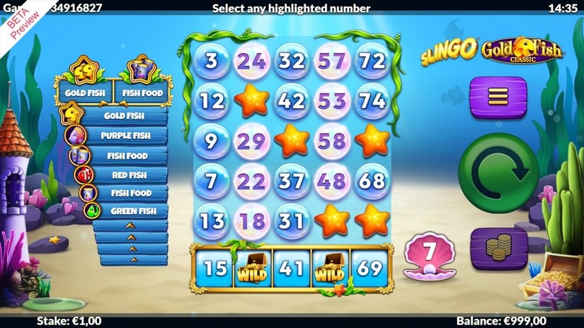 Slingo Gold Fish slot screen 3
