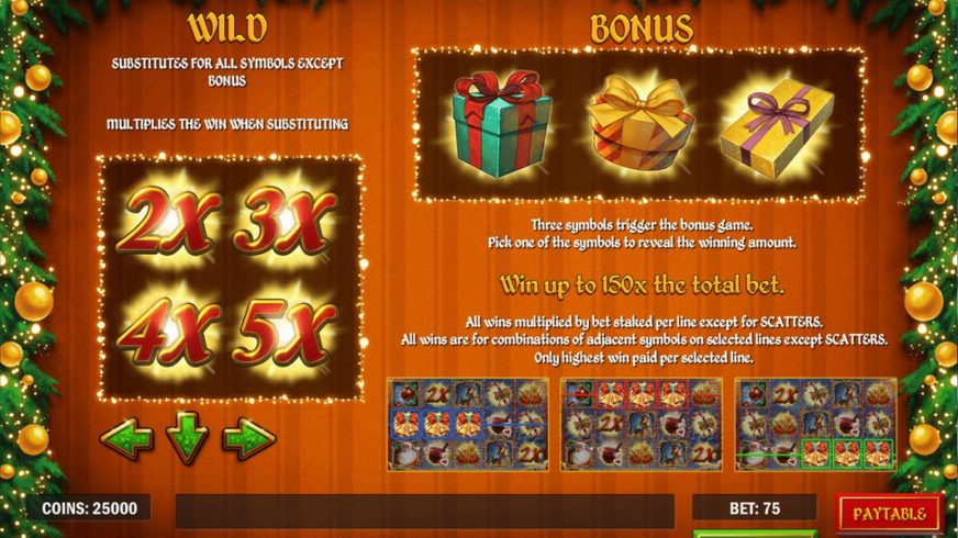 Merry Xmas slot screen 2