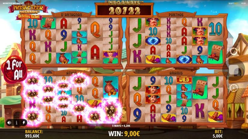 Musketeer Megaways slot screen 4