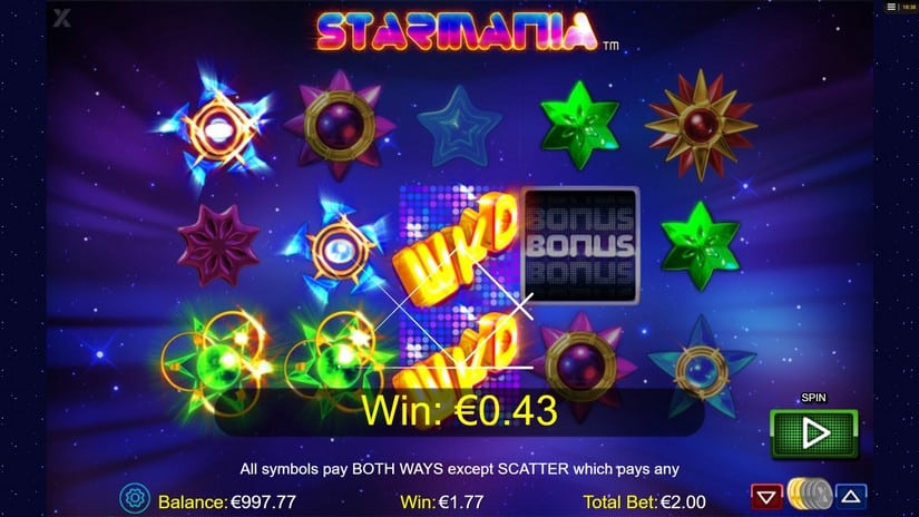 Starmania slot screen 2
