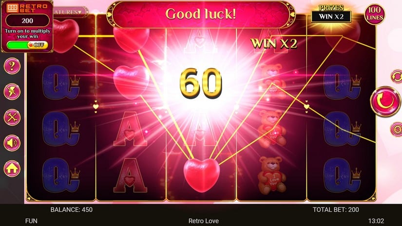 Retro Love slot screen 2