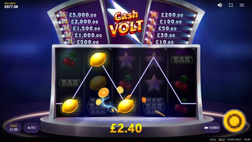Cash Volt slot screen 2