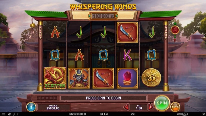Whispering Winds slot screen 1