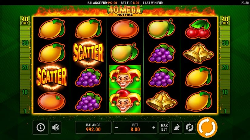 40 Mega Hotfire slot screen 1