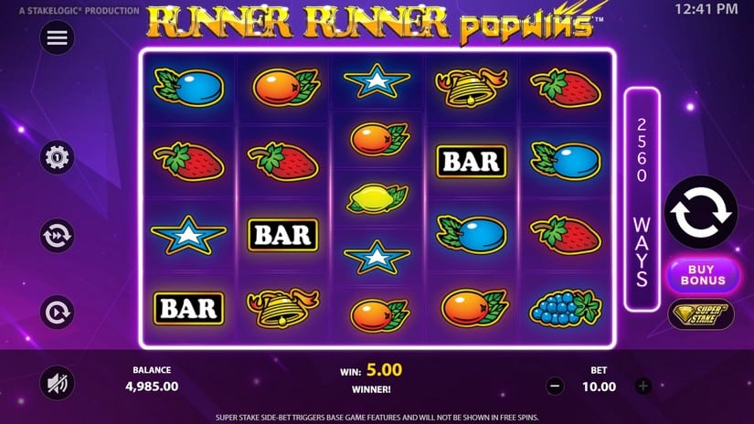Runner Runner PopWins slot screen 2