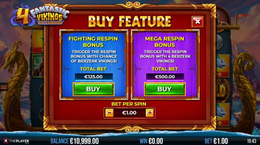 4 Fantastic Vikings Go Fishing Bonus Buy