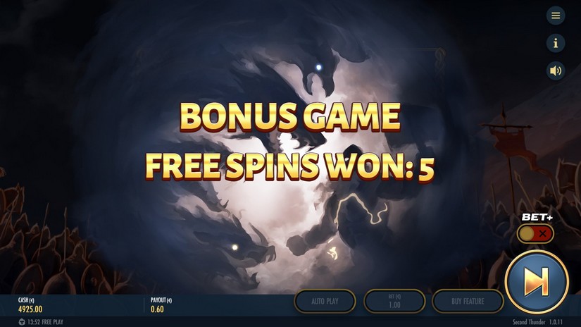 Second Thunder slot screen 3