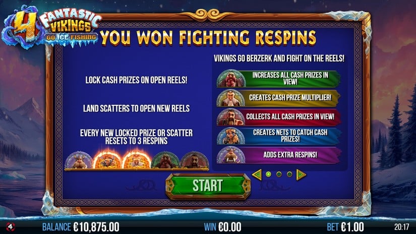 4 Fantastic Vikings Go Ice Fishing slot screen 2
