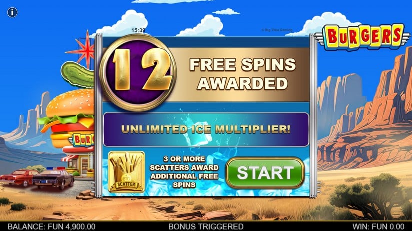 Burgers slot screen 2