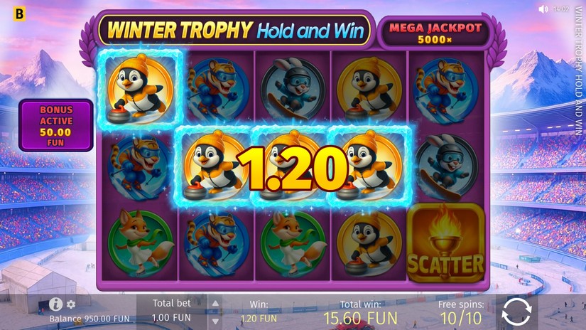 Winter Trophy Hold and Win slot screen 4