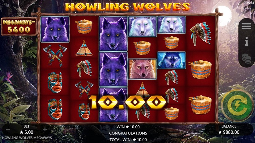 Howling Wolves Megaways slot screen 4