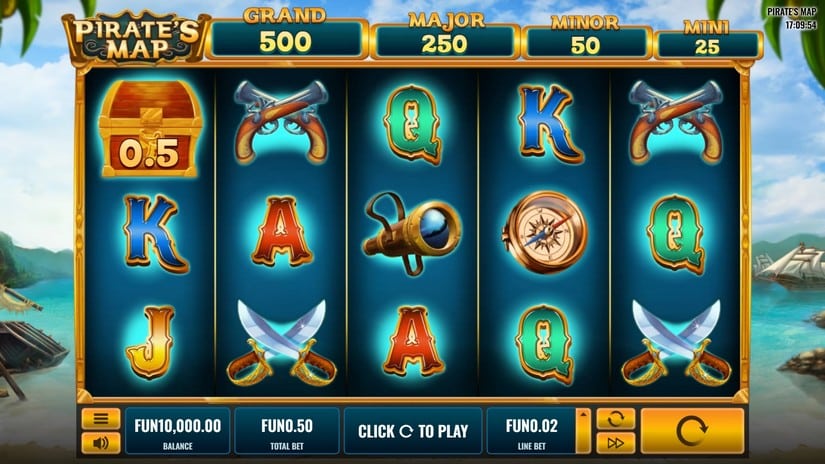 Pirates Map slot screen 1