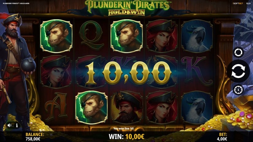 Plunderin Pirates Hold and Win slot screen 4