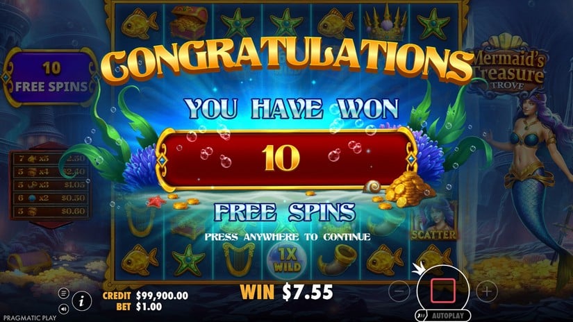 Mermaid’s Treasure Trove slot screen 2