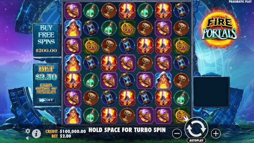 Fire Portals slot screen 1