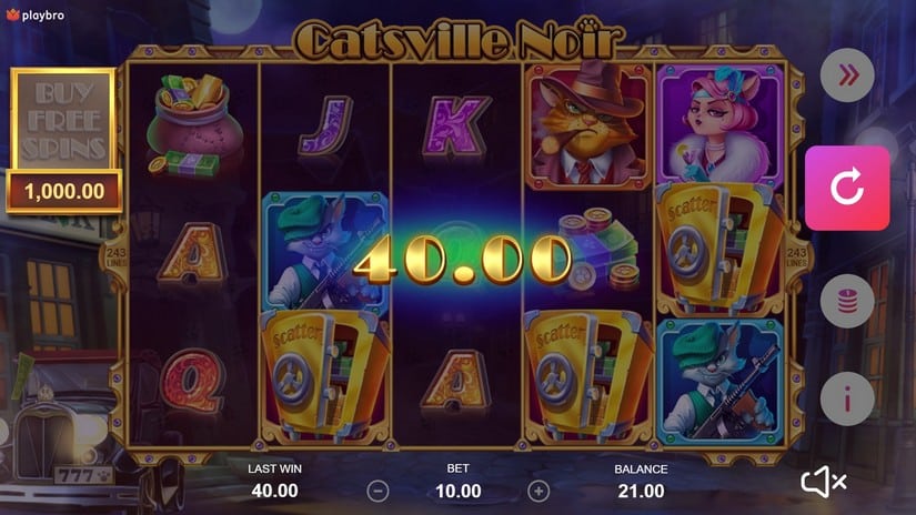 Catsville Noir slot screen 3