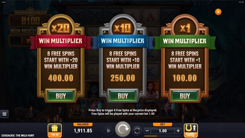 Cossacks the Wild Hunt slot screen 3