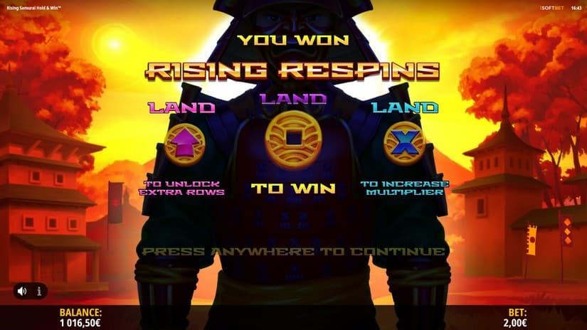 Rising Samurai Hold & Win slot screen 5