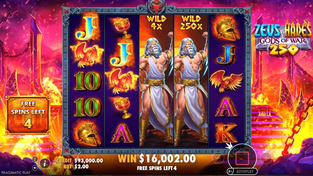 Zeus vs Hades Gods of War 250 free slot