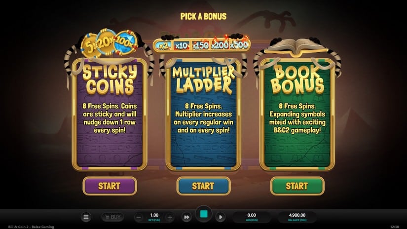Bill & Coin 2: Mummy Mischief slot screen 2