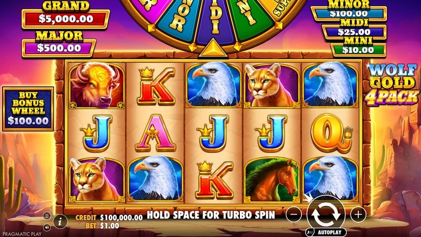 Wolf Gold 4 Pack slot screen 1
