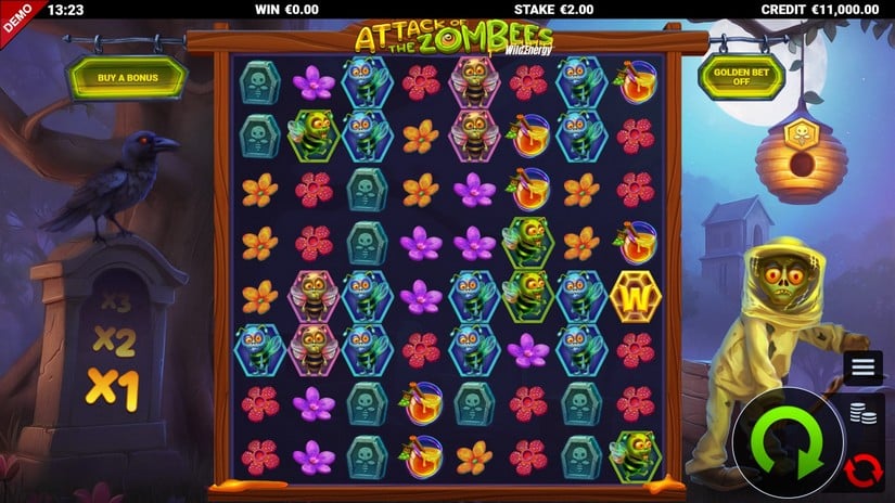Attack of the Zombees WildEnergy slot screen 1