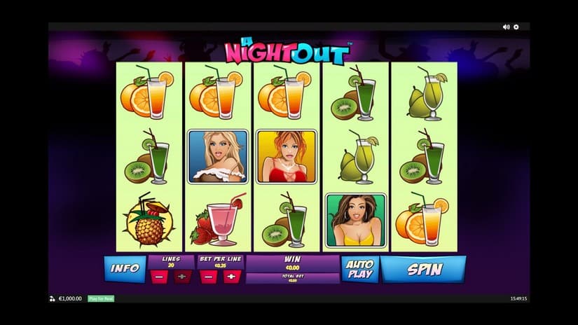 A Night Out slot screen 1