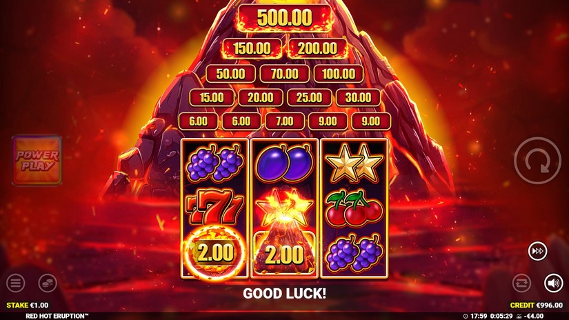 Red Hot Eruption slot screen 2